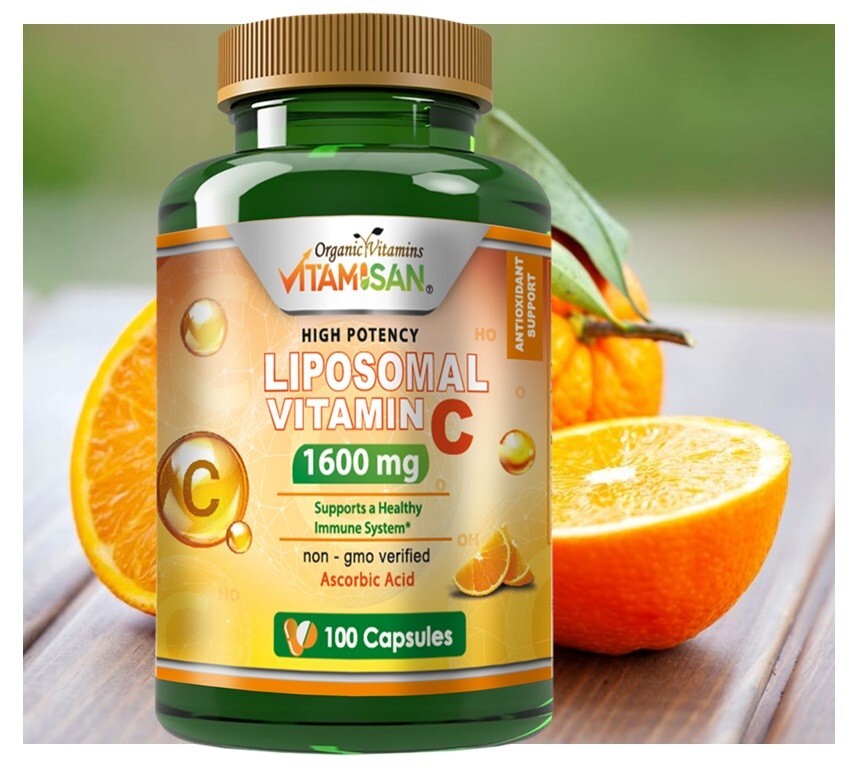 Vitamin C 1600mg 200 capsules Liposomal HIgh Ascorbic Acid vitamina C 2 bottles