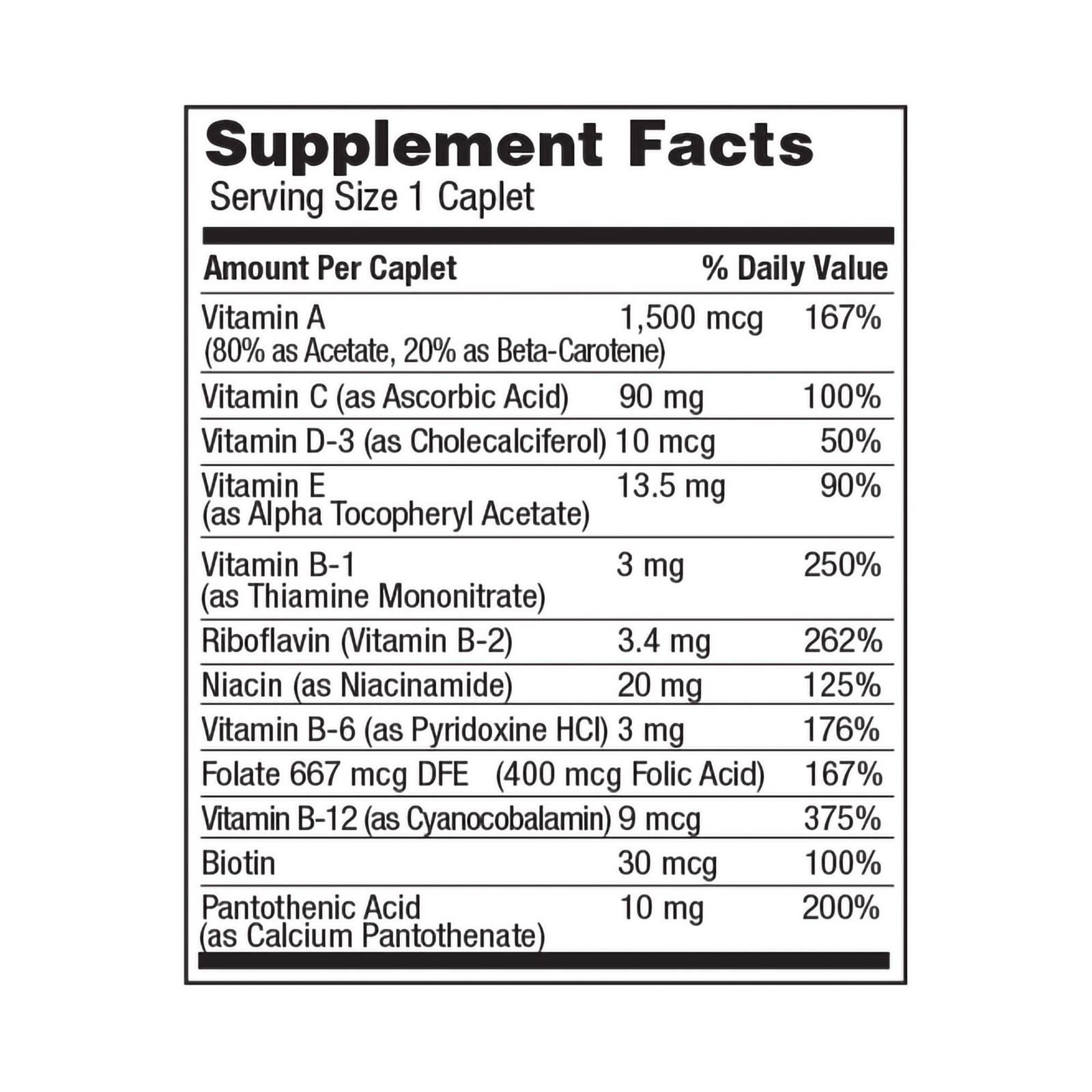 Geri-Care Multivitamin Tablet 601-01-GCP 1 Count 100 per Bottle