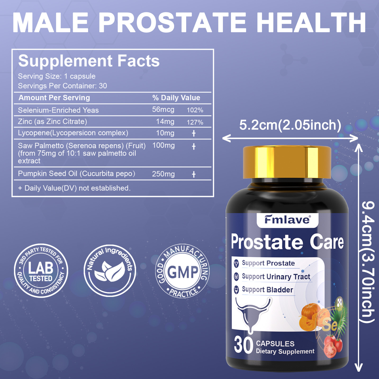 6 pack Fmlave Prostate Advanced Prostate Supplement, Saw Palmetto Lycopene 180ct