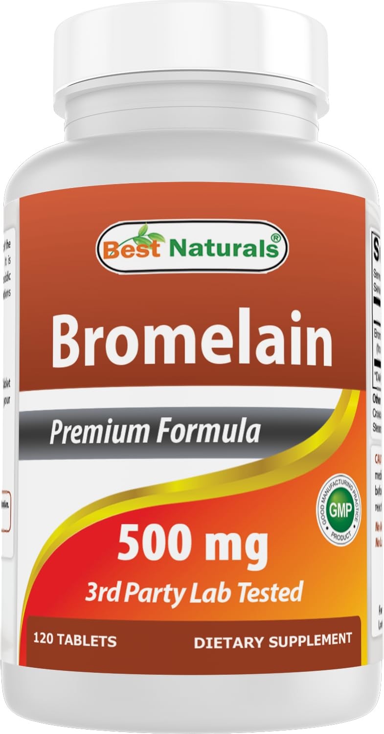 Best Naturals Bromelain Proteolytic Digestive 120 Count (Pack of 1), White