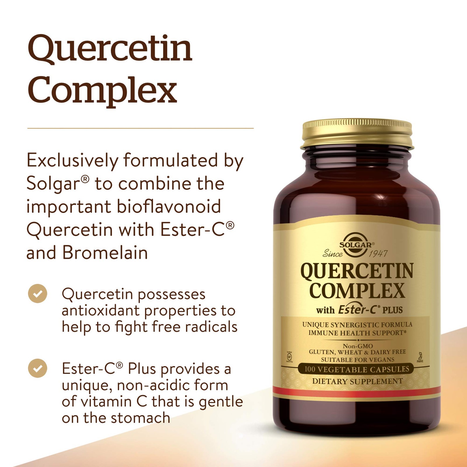Solgar Quercetin Complex with 100 Count (Pack of 1), Standard Packaging