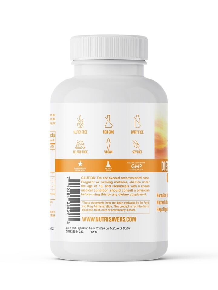 Digestive Enzyme Enhance Bodies Nutrition & Breakdown of Protein & Sugar, 60 Cap
