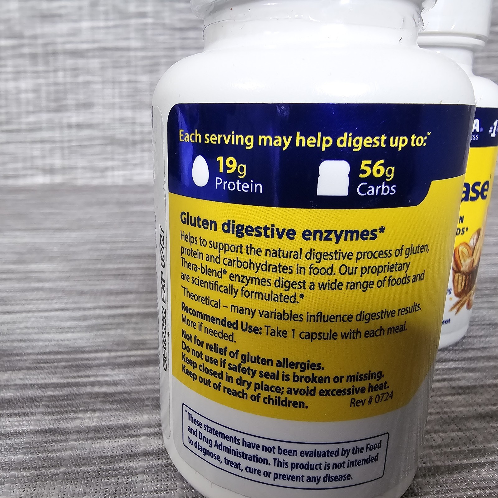 Lot of 2 Enzymedica GlutenEase 60 Capsules Exp 02/27 Gluten Digestive Enzymes
