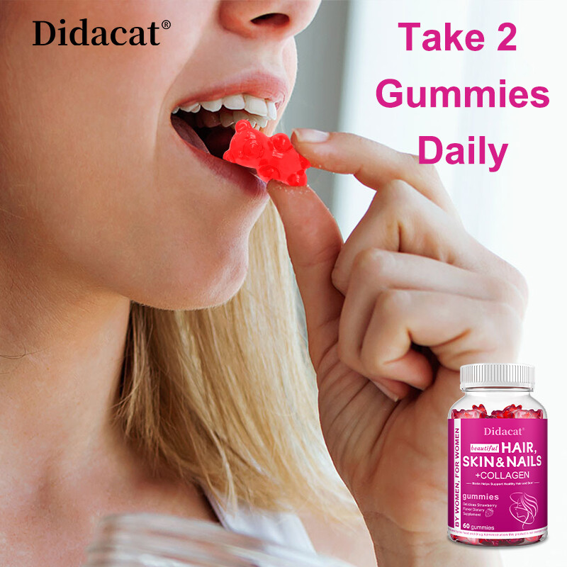 Premium Collagen Peptide Gummies Hydrolyzed for Anti-Aging (Type I, II, III)