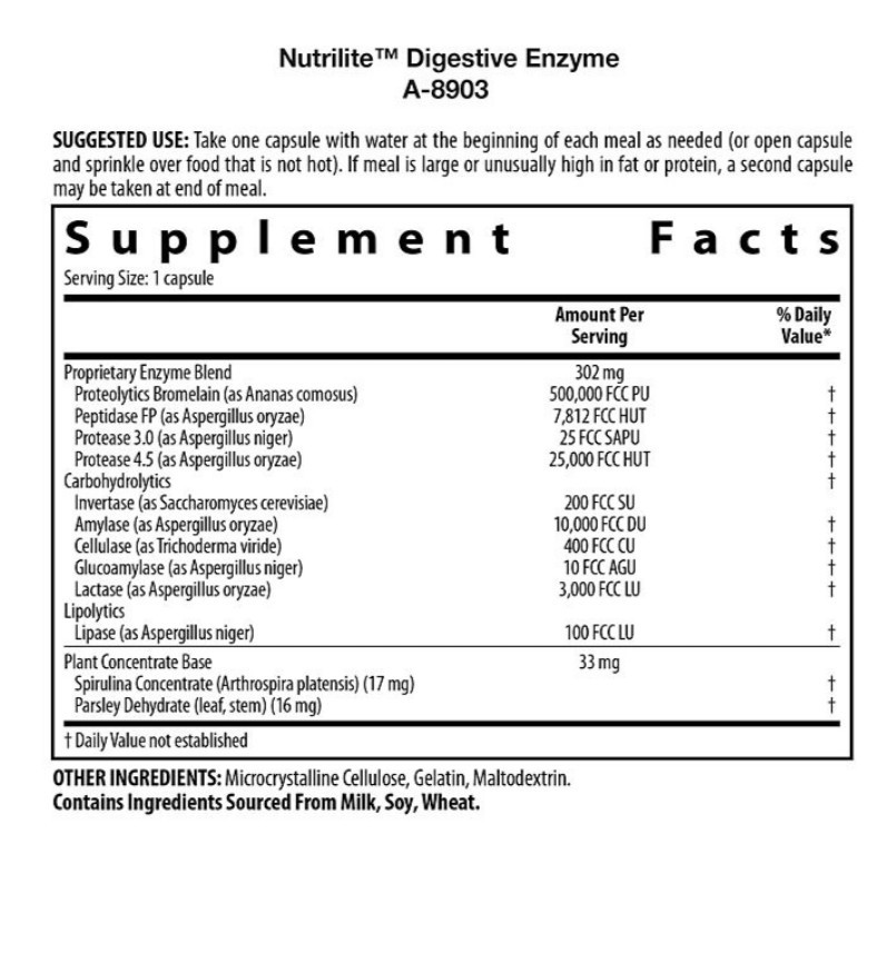 Nutrilite Digestive Enzymes – supports optimal nutrient absorption – 90 Capsules