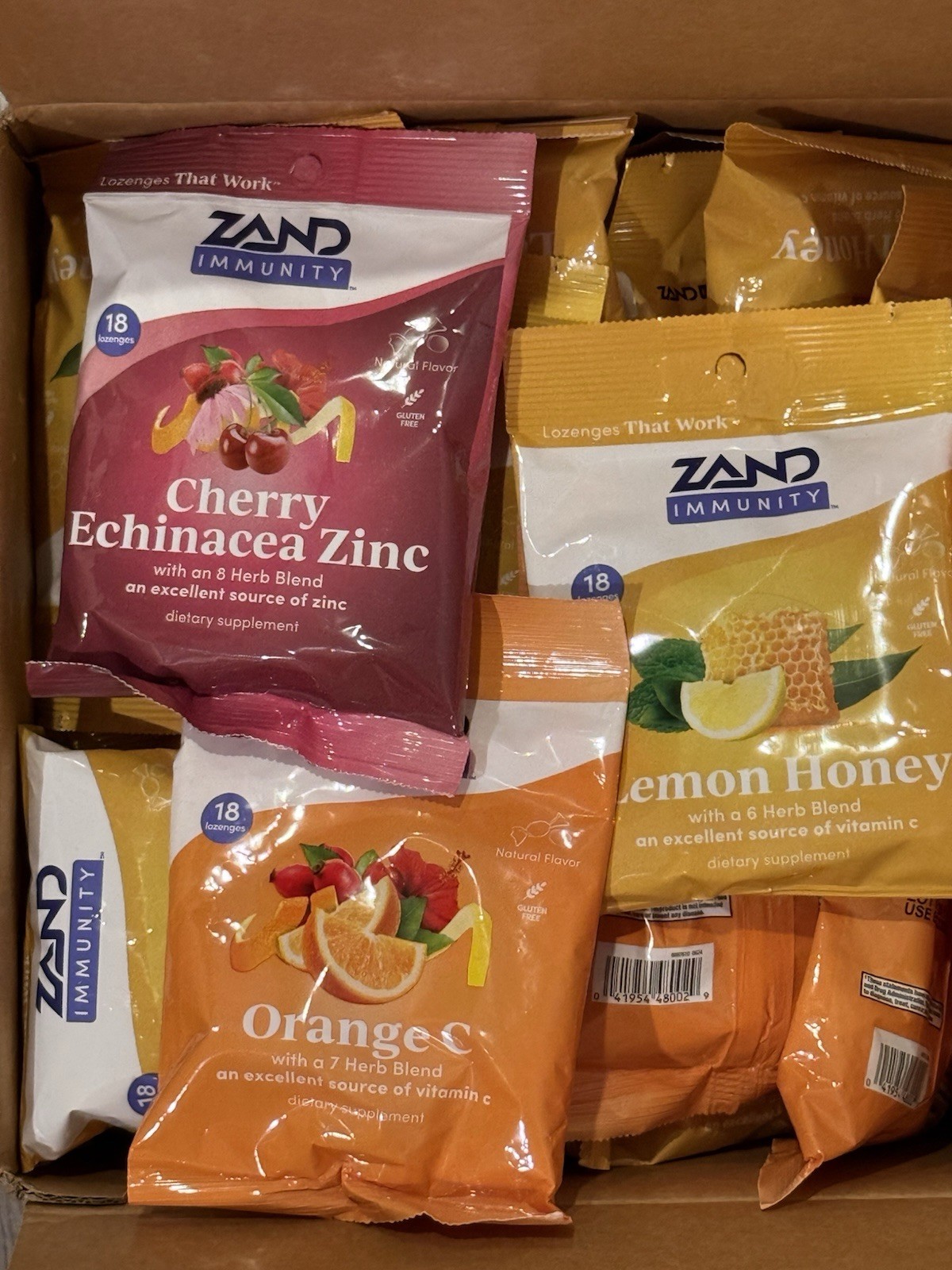 Mix Lemon Honey & Cherry Echinacea Zinc & Orange Lozenges 18 Count by Zand 8 Lb