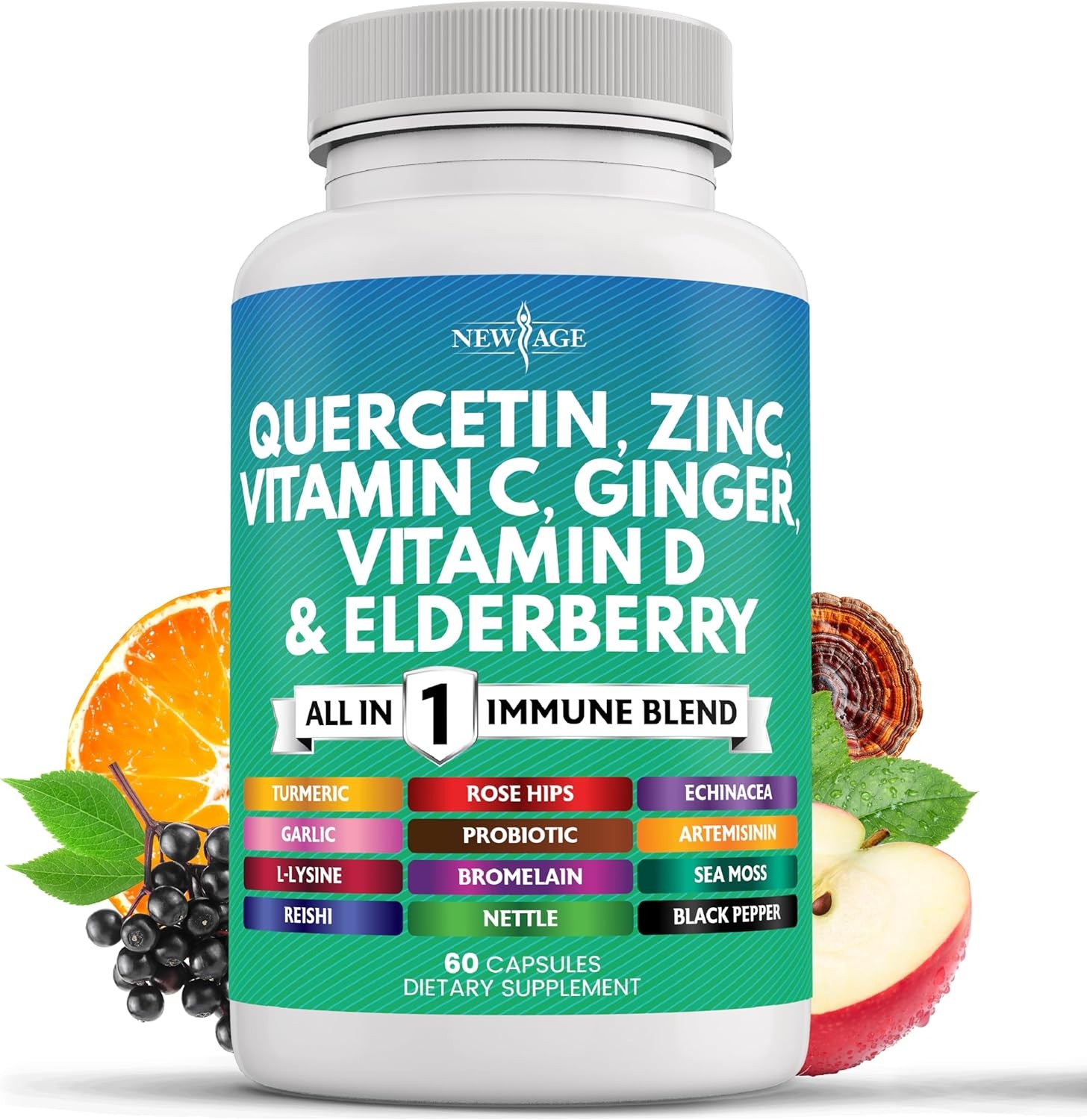Zinc Vitamin C,D Bromelain-Nettle Supplement withArtemisinin,Echinacea-120 Count