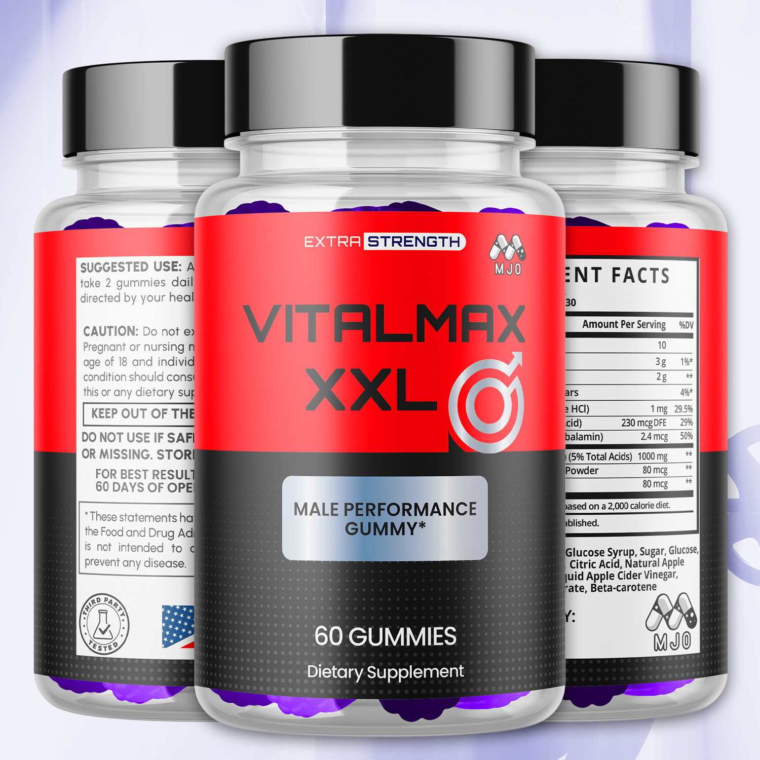 (1 Pack) Vitalmax XXL Male Gummys Advanced Male Support Supplement 60 Gummies
