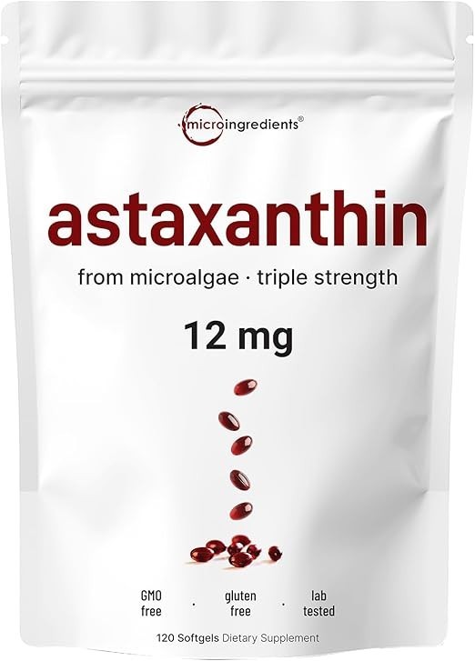 3 PACK Astaxanthin 120 Softgels 12mg – Supports Eye Health and Joint Health