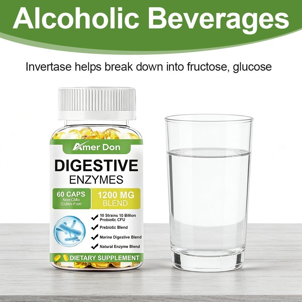 Digestive Enzymes Prebiotic & Probiotics Pancreatin Enzimas Digestivas 60PCS