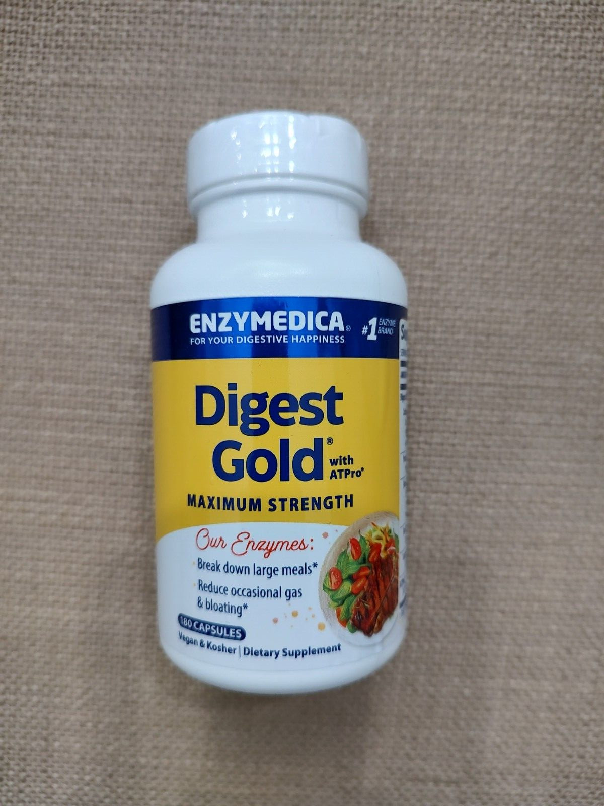 Enzymedica Digest Gold With ATPro Digestive Enzyme 180 Caps Exp 2028
