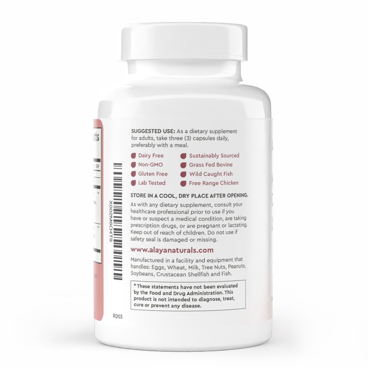 Alaya Naturals Hydrolyzed Multi Collagen Peptides 120 Count (Pack of 1)