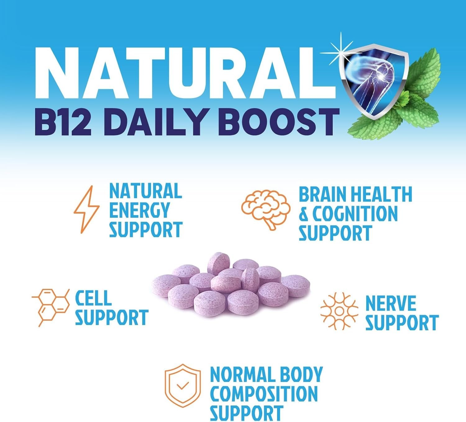 Vitamin B12 1000 mcg (Methylcobalamin) Super B 12 Complex Dietary Supplement