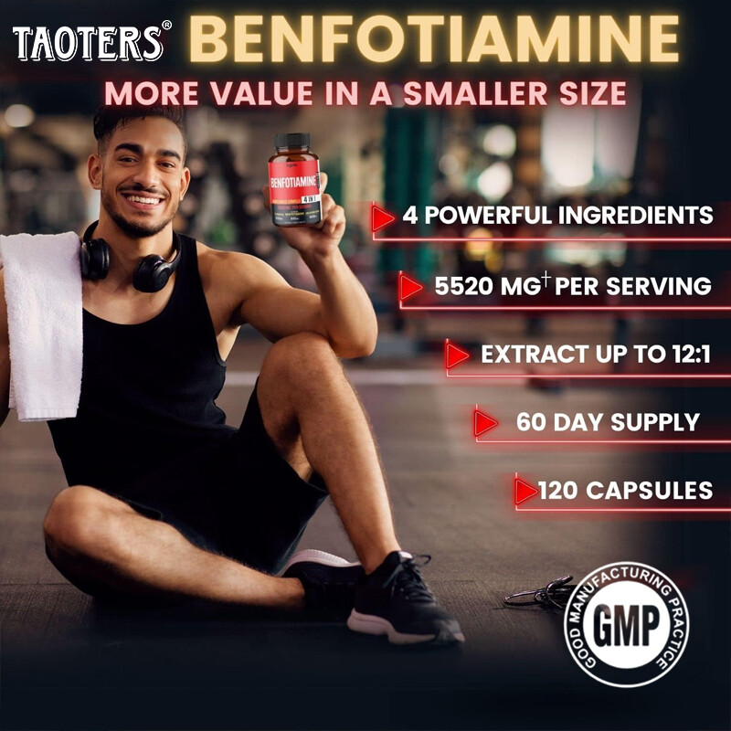 Contains 600 Mg Benfotiamine and 140mg Curcumin Per Serving |Vegetarian Capsules