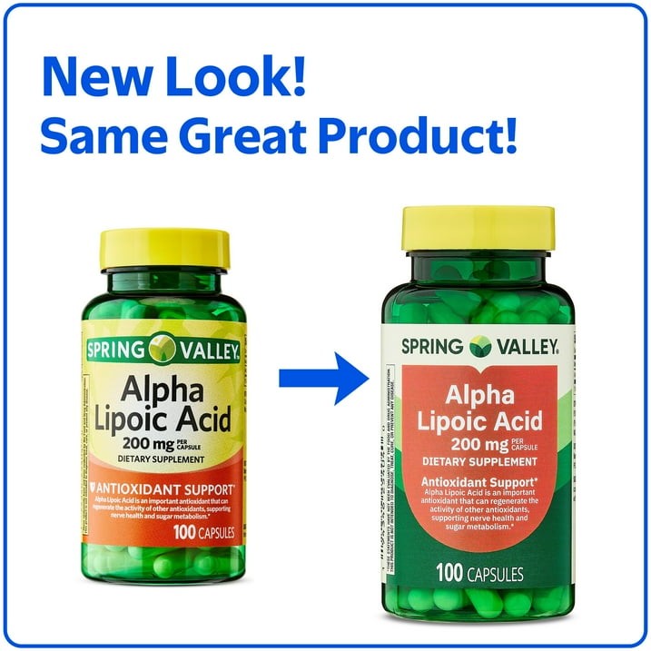 Spring Valley Alpha Lipoic Acid 200 mg Capsules, 100 Count