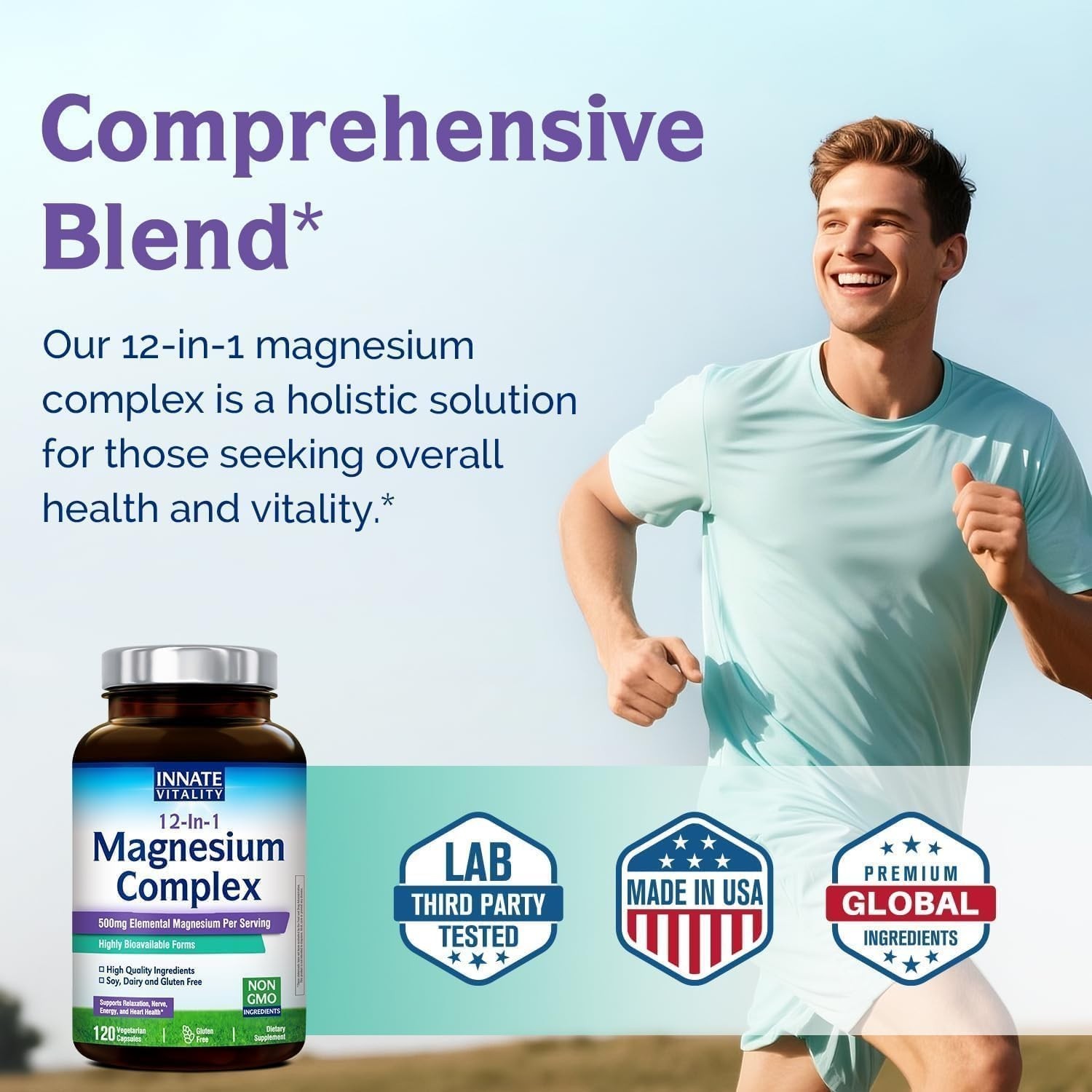 Innate Vitality 12-in-1 Magnesium Complex, 500 mg 120 Count (Pack of 1)..