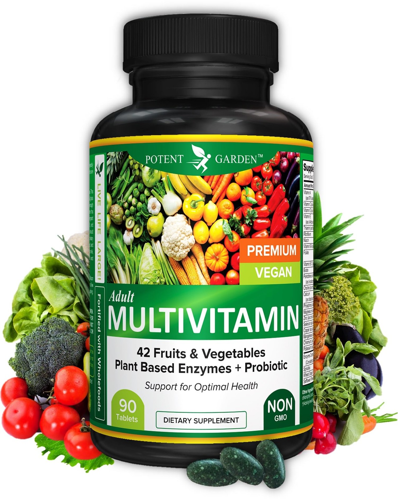 Potent Garden Adult Multivitamin for Women & Men 42 Fruits & Vegetables Plus …