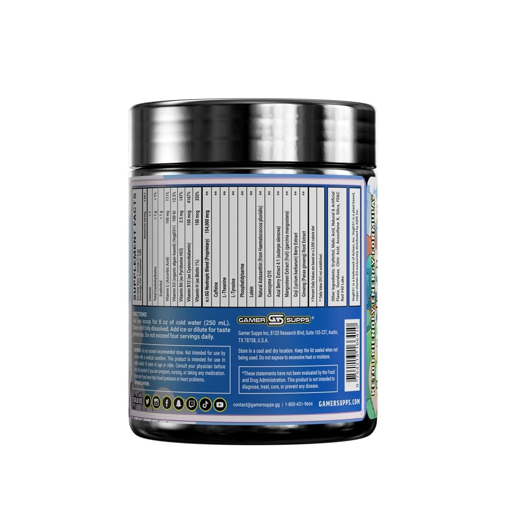 Gamer Supps GG® Energy Goof Juice by MoistCr1TiKaL 100 Servings Keto Friend…