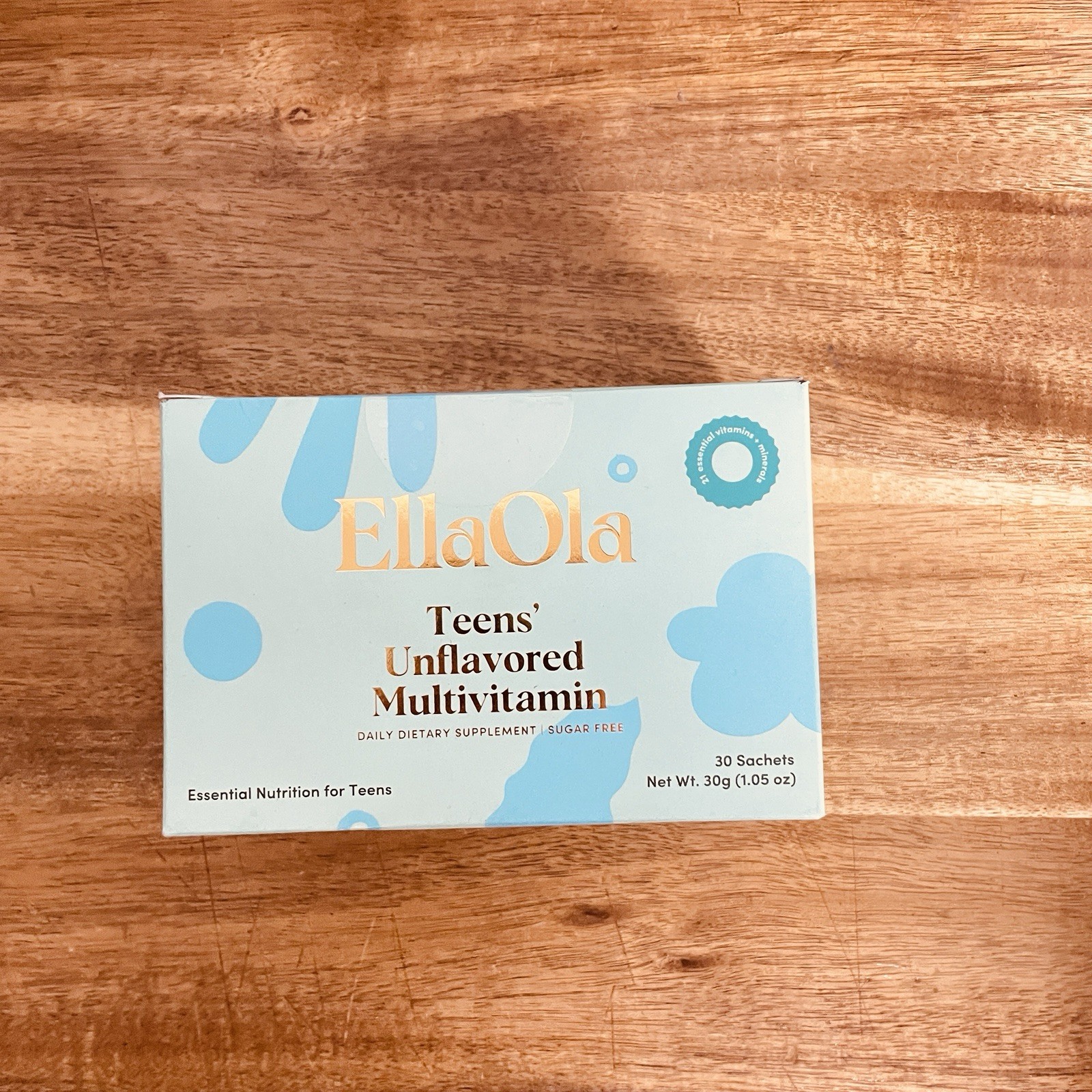EllaOla Teens Unflavored Multivitamin 30 Sachets Exp 11/2027 New Sealed