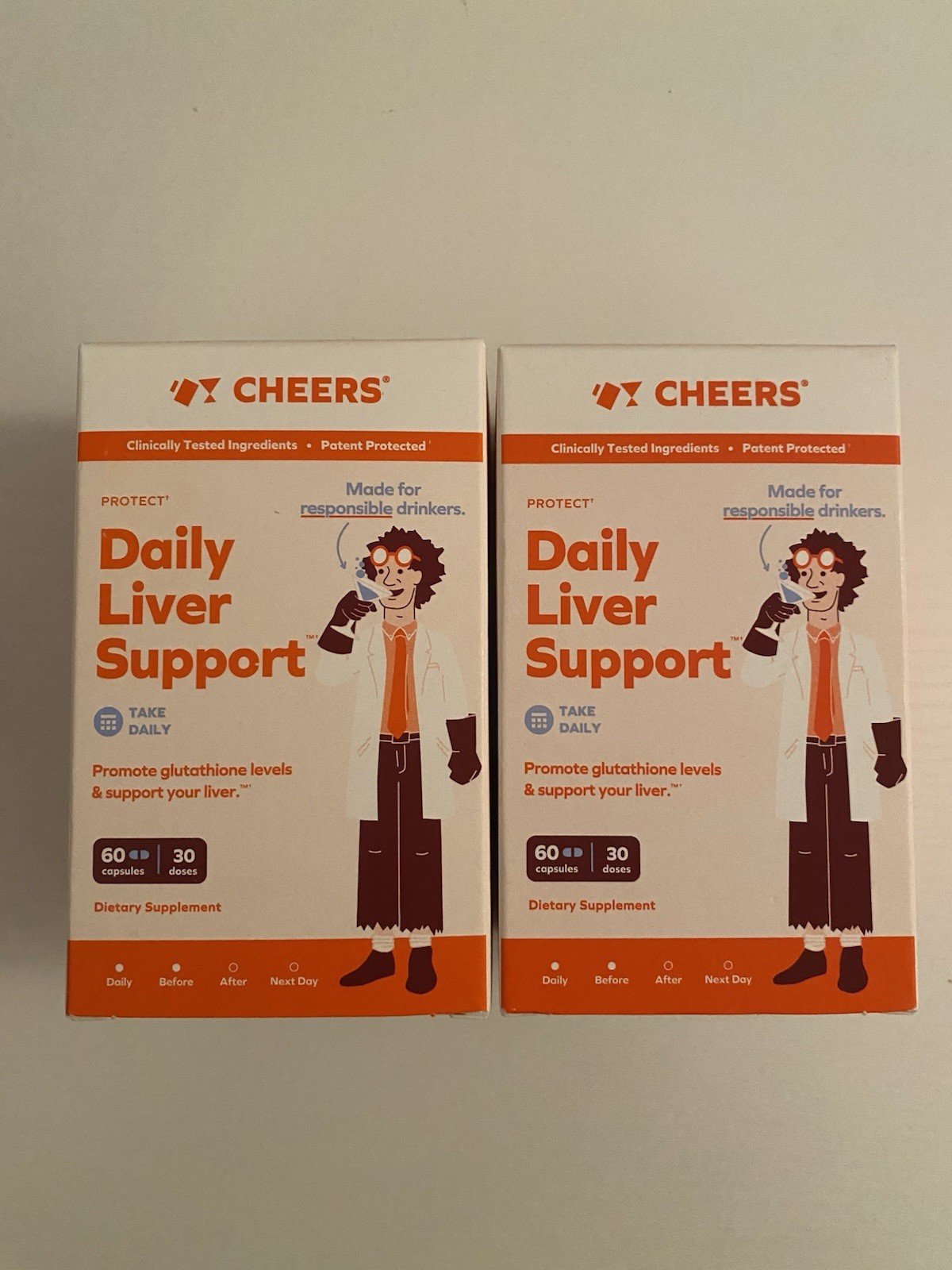 LOT 2 BOXES CHEERS DAILY LIVER SUPPORT SUPPLEMENT DRINKING 60 CAPSULES ‘27