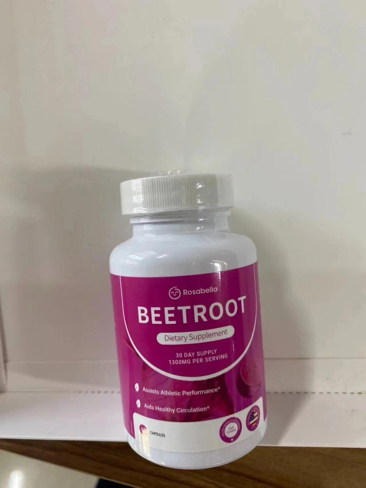 3BOTTLES of Rosabella (1300mg) Organic Beetroot Capsules for Blood Flow & Heart