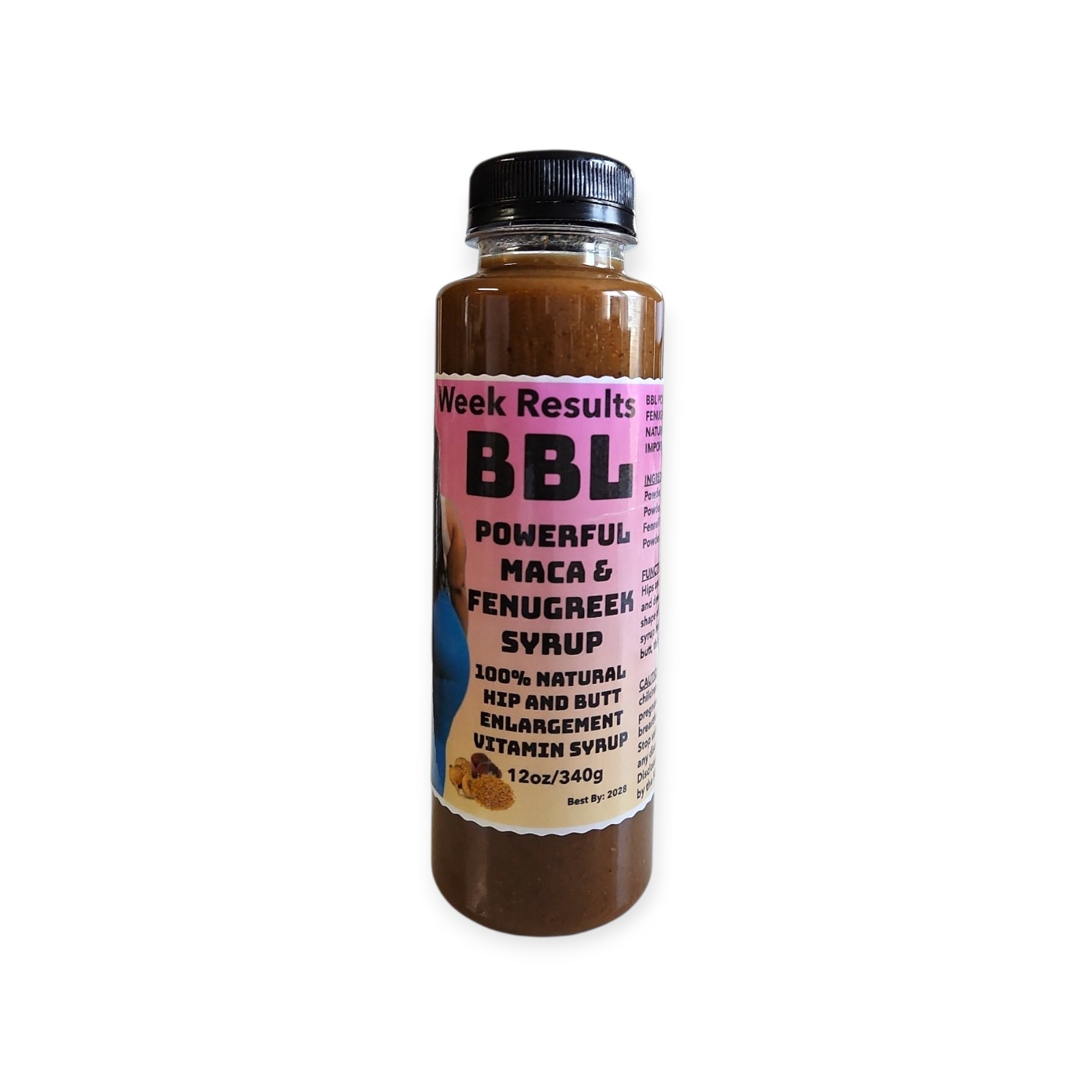 ONE WEEK RESULTS BBL POWERFUL MACA & FENUGREEK SYRUP 100% NATURAL 12oz