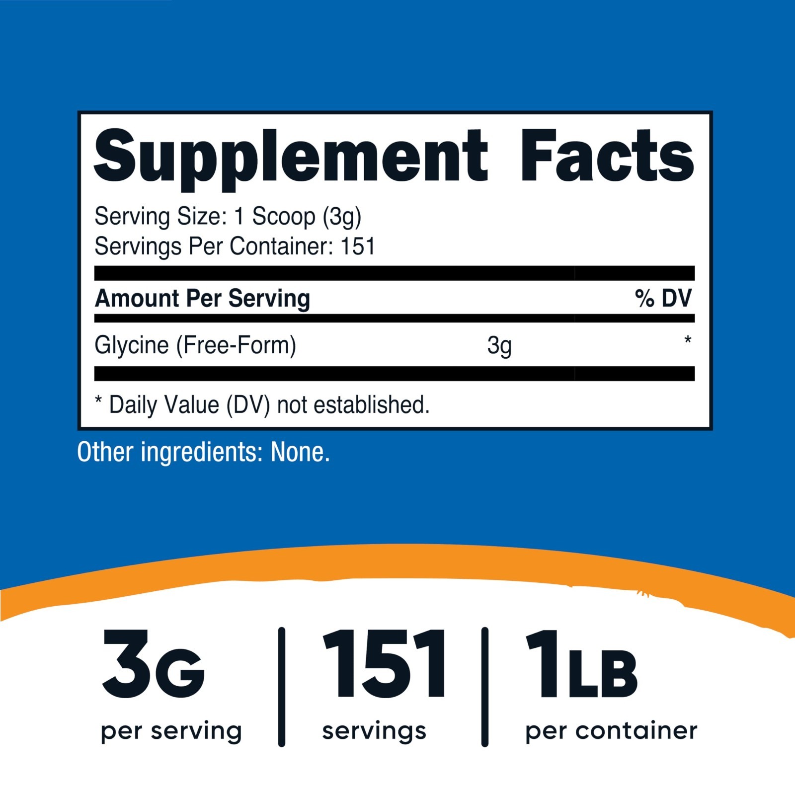 Glycine Powder 1lb – Non-GMO, Gluten Free, Pure Amino Acid Supplement for Muscle