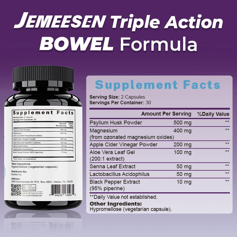 Super Dietary Supplements with Psylium Husk ,Magnesium, Cider Vinegar ,and Promo