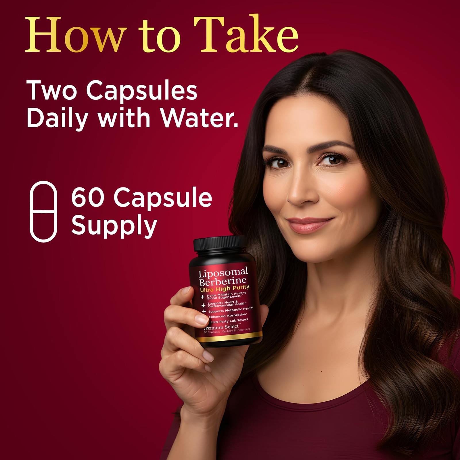 Premium Select Nutrition Liposomal Berberine HCL 60 Count (Pack of 1)