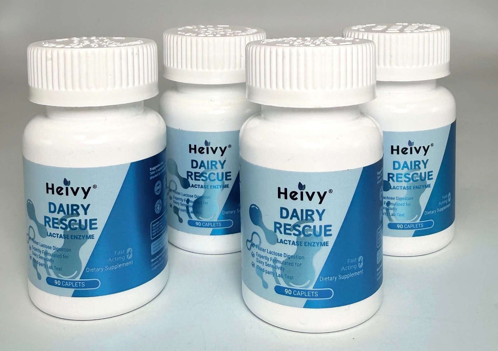 4 Pack Heivy Pure Lactase Enzyme 9000 FCC Dairy Relief – 360 ct *EXP 08/2028*