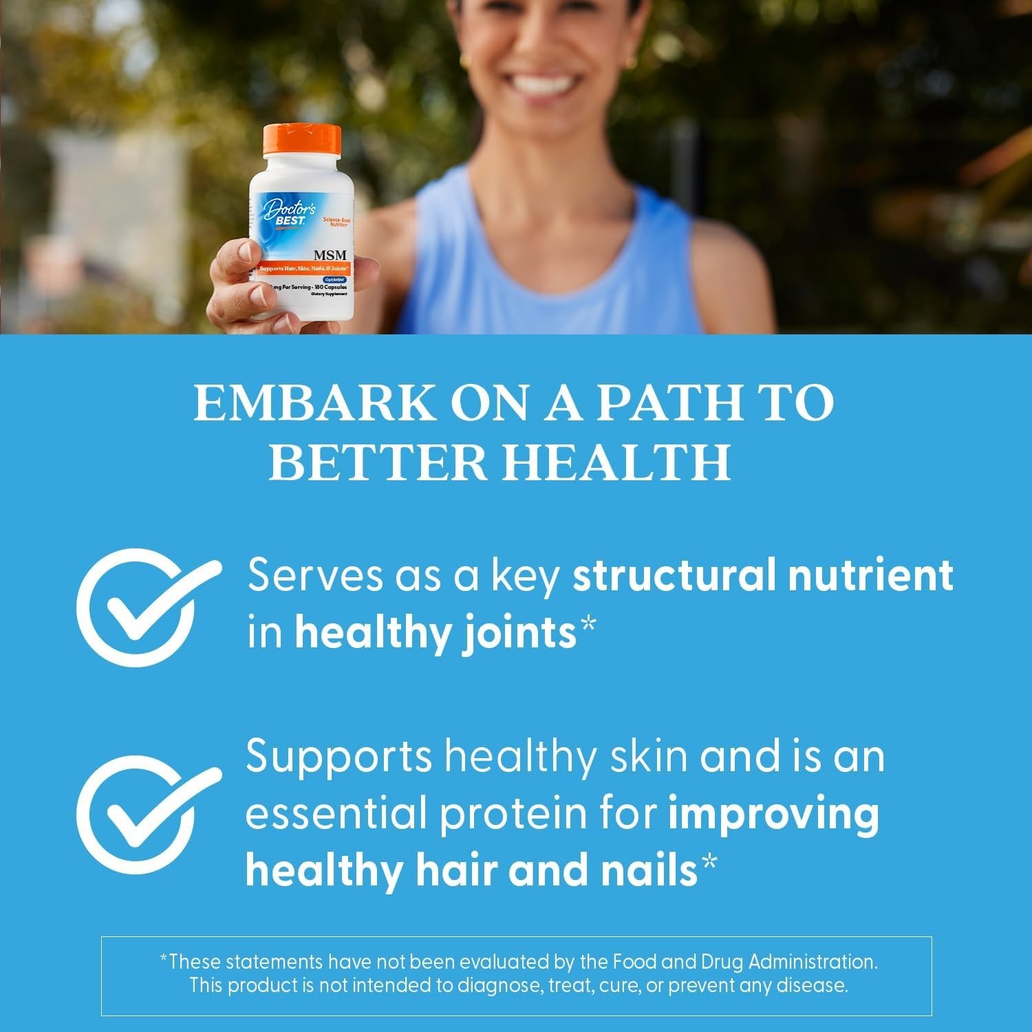 MSM with OptiMSM – 3000mg Capsules Supporting Beauty & Joint Health – 180 Count