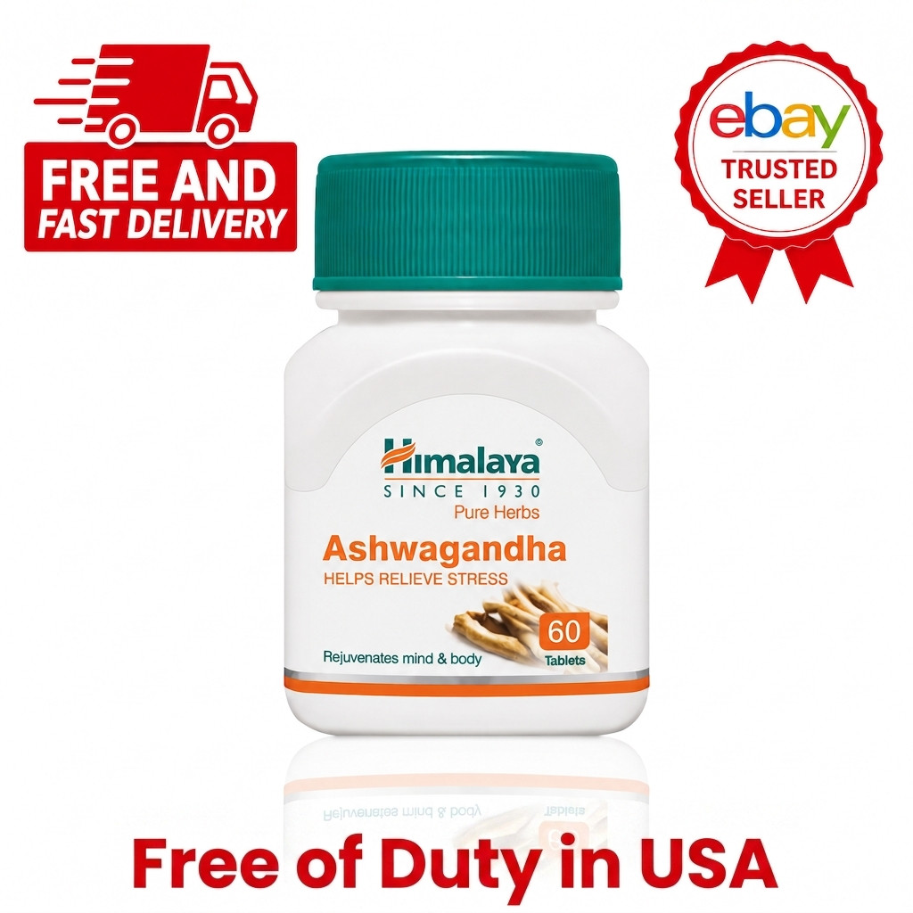 Himalaya Organic Ashwagandha 60 Tablets | KSM-66 Stress Relief Sleep Adaptogen