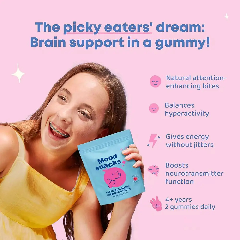 Mood Snacks – Focus & Calm Gummies for & Kids Teens – Chewable Gummy Supplement
