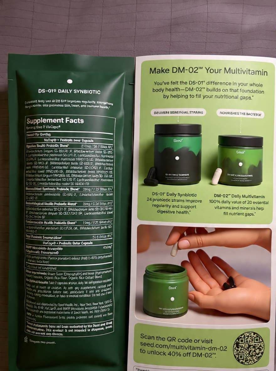 Seed DS-01 Daily Synbiotic 30 Day REFILL 60 Capsules Prebiotic Probiotic NEW