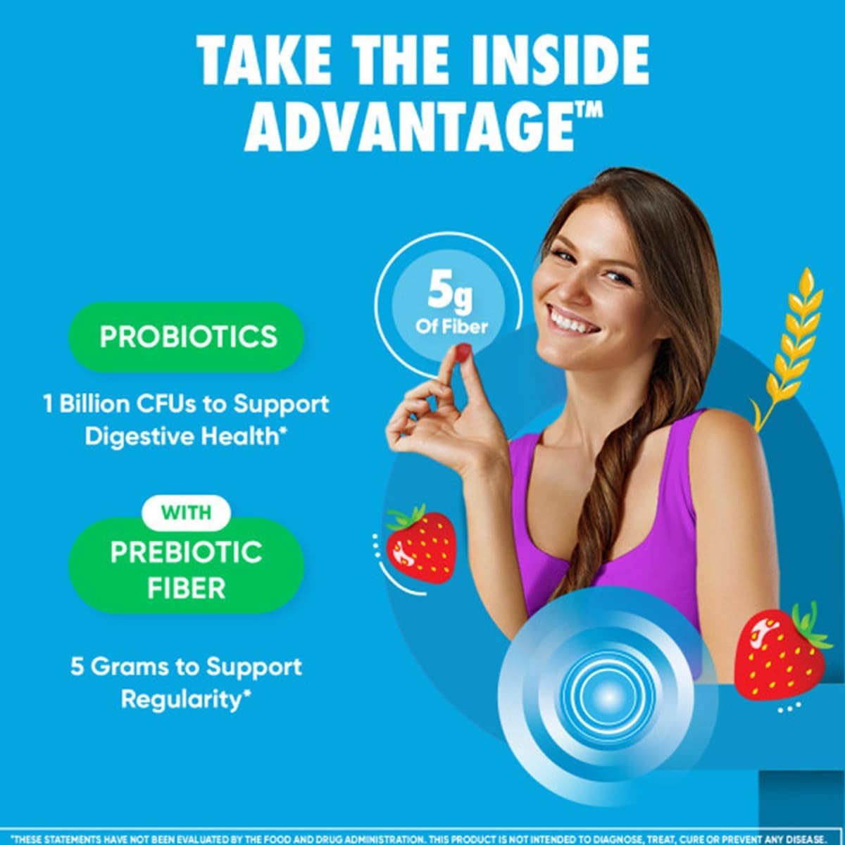 Digestive Advantage Prebiotic Fiber Supplement (60 Count x2 Pack) EXP:01/27