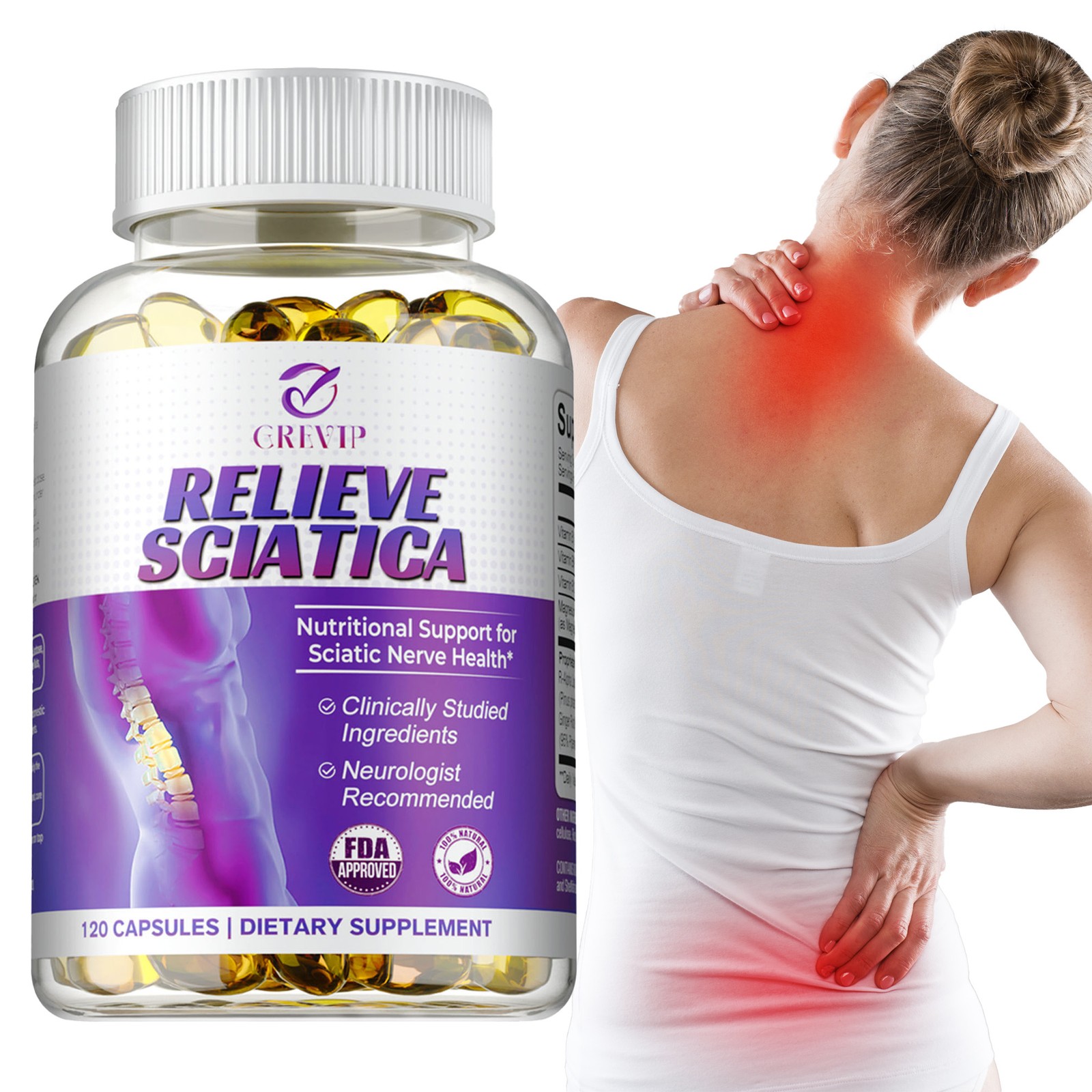 Relieve Sciatica – R-ALA – Nerve Soothing Formula, Relieve Joint and Muscle Pain
