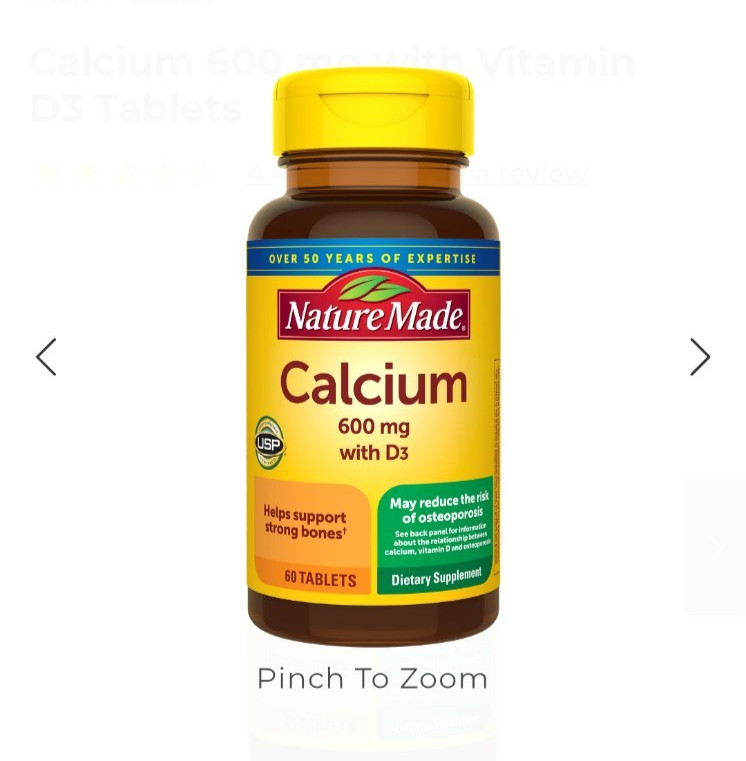Nature Made Calcium with Vitamin D3 – Bone Health – 600 mg – 120 tablets