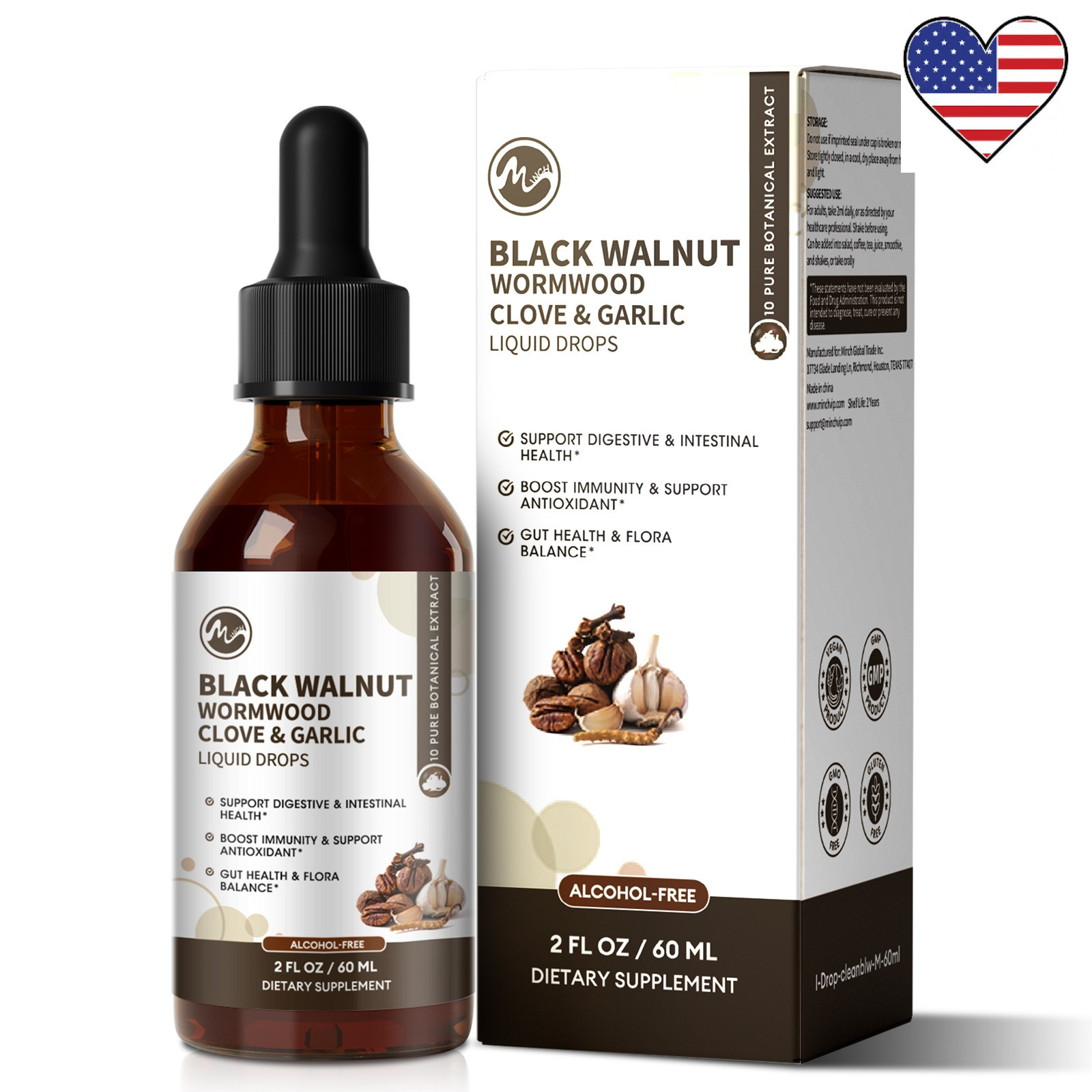 Parasite Cleanse Tincture/Extract-Wormwood, Black Walnut Hull, Clove 2oz