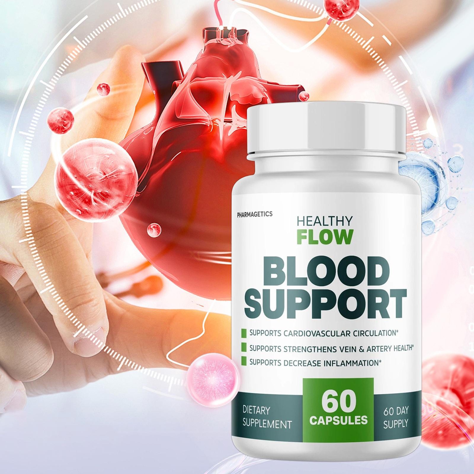 Healthy Flow Blood Support, Cardiovascular Circulation – 60 Genuine Capsules