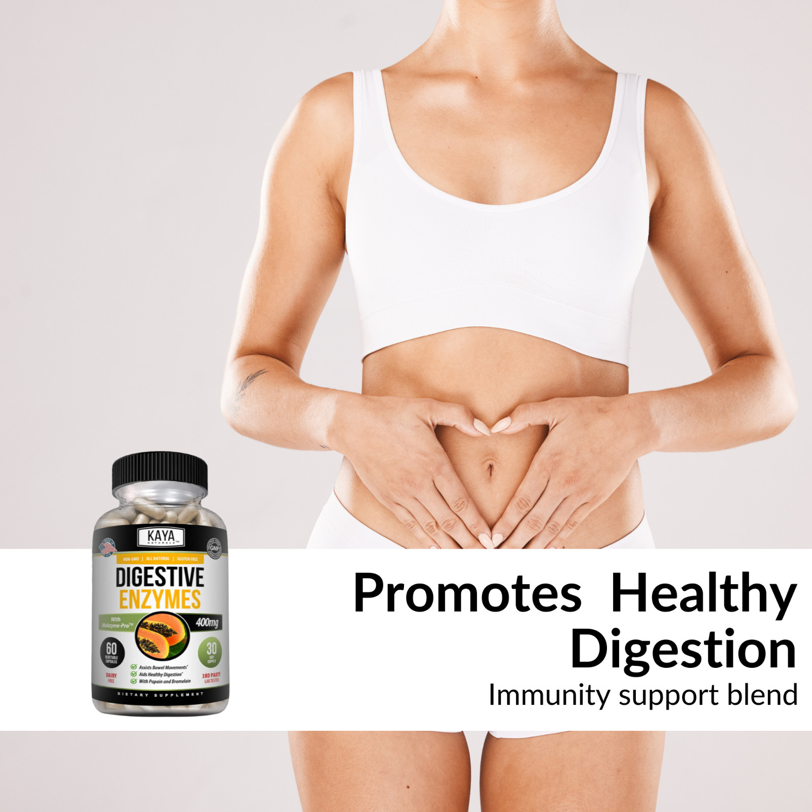 (2 Pack) Digestive Enzymes w/ Prebiotic & Probiotics, Gas, Constipation & Bloat