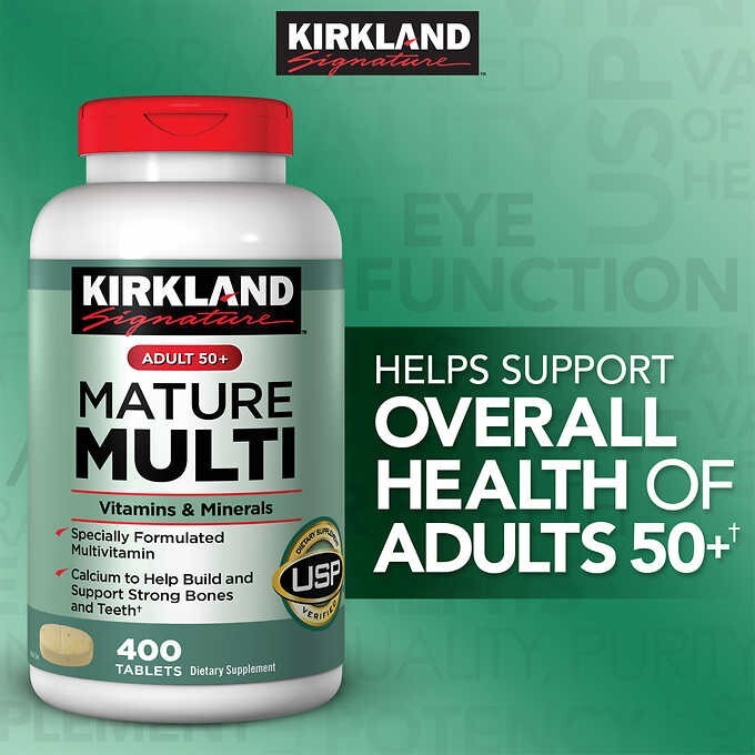Kirkland Signature Adult 50+ Mature Multi Vitamins & Minerals 400 ct Exp:4/27