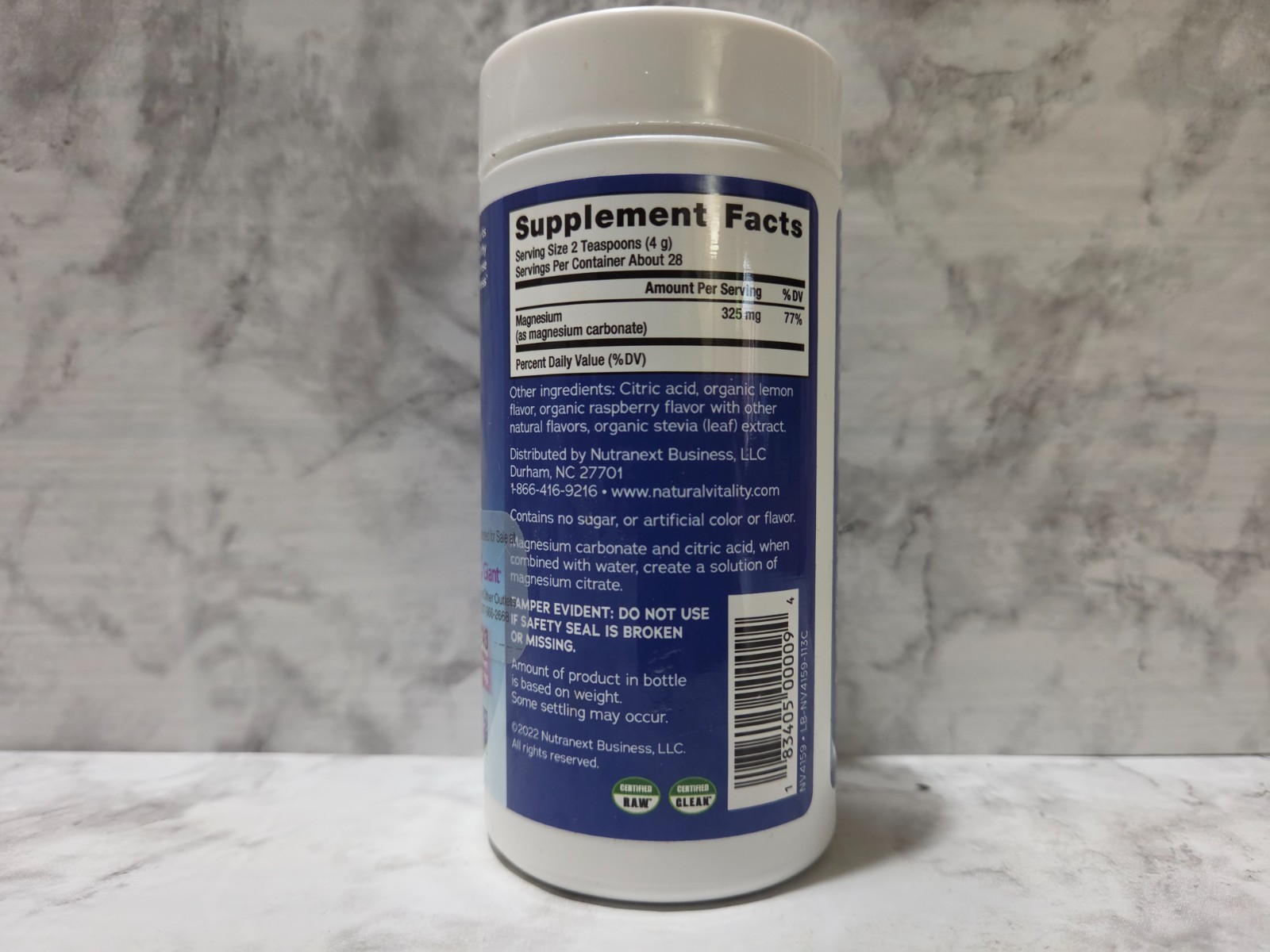 Natural Vitality Calm Magnesium Raspberry-Lemon Drink Mix 4 OZ 8/2027