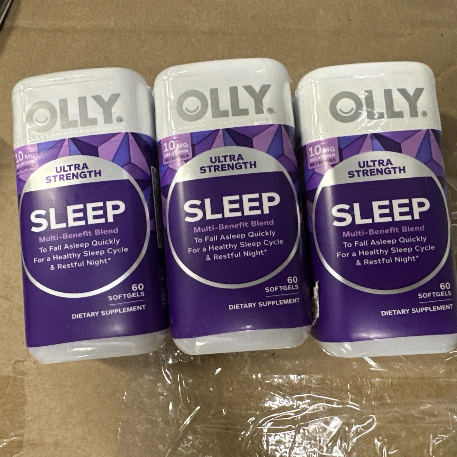 Olly Ultra Strength Sleep 10mg 60 Softgels X 3 Exp 05/07/2027