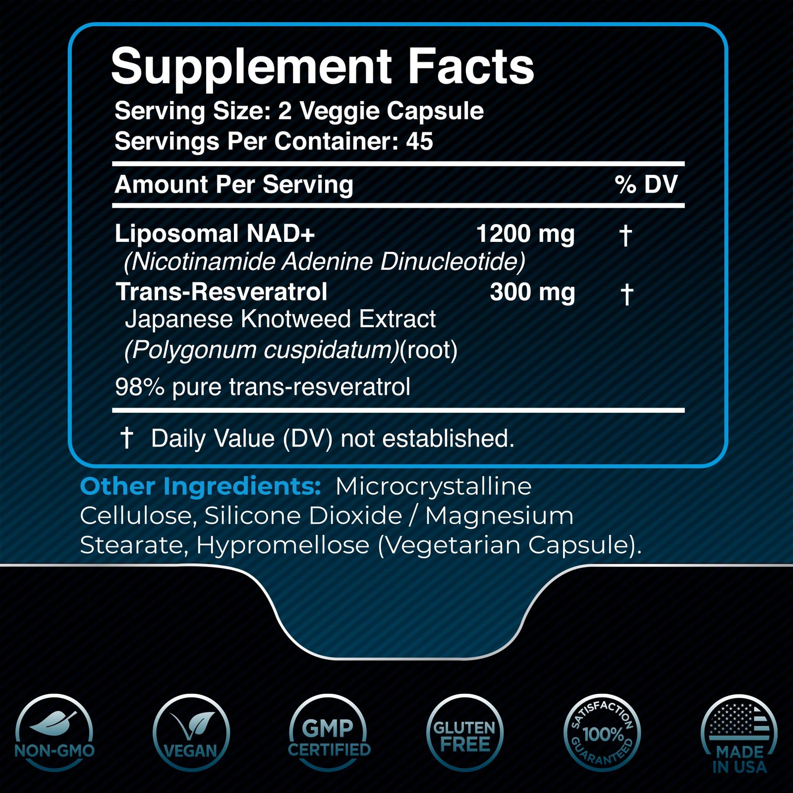 WELLNESS LABSRX NAD Supplement, 1500mg – Liposomal NAD+ Supplement with