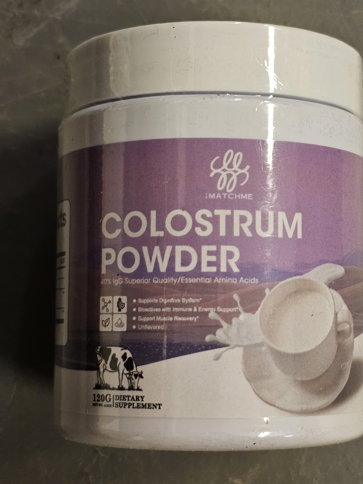 Colostrum Powder USA Grass-Fed – Unflavored 60 Servings 120 g Best by: 06/2026