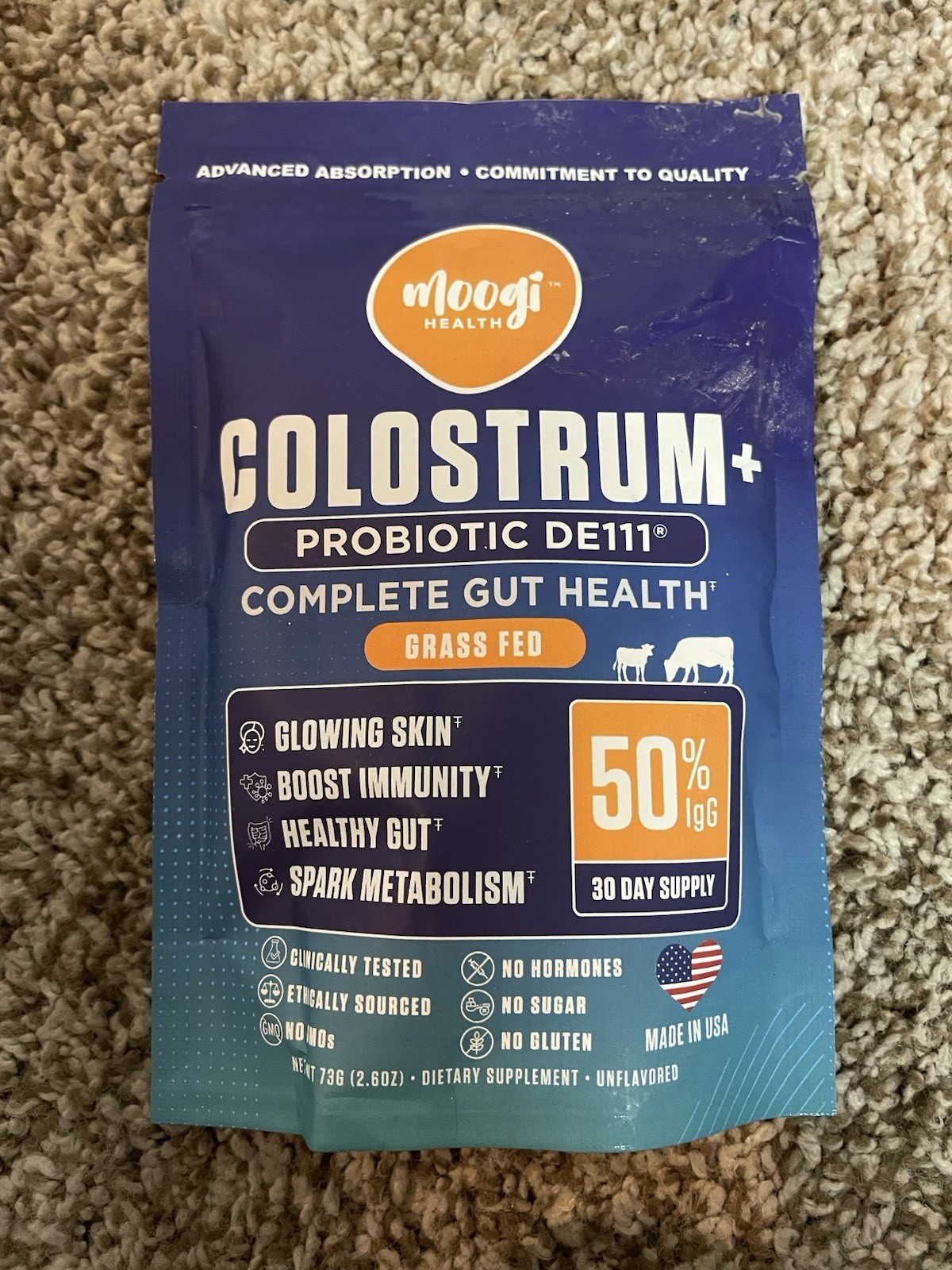 8x Moogi Health Colostrum + Probiotic DE111 Complete Gut Health 2.6 oz Each