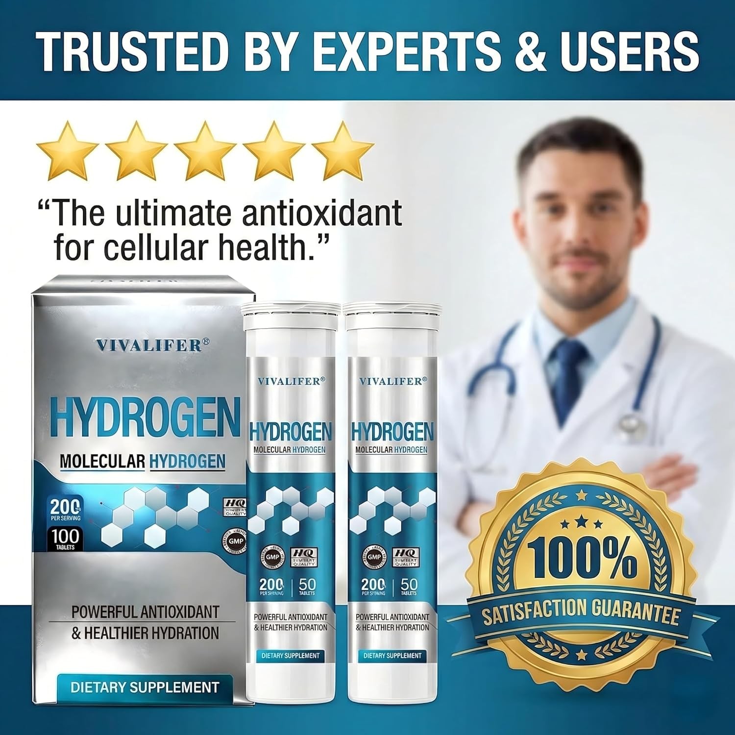 Hydrogen Water Tablets, 100 ct, Lemon & Raspberry, Magnesium, Energy & Recovery