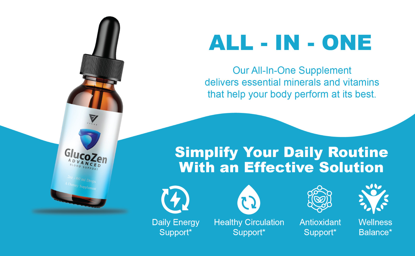 (5 Pack) GlucoZen Drops, GlucoZen Max Strength Overall Support Supplement (10oz)