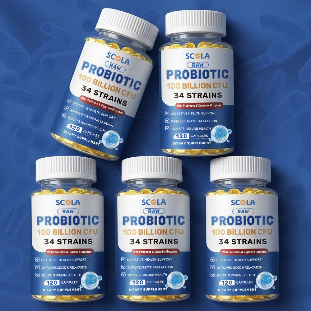Probiotics Digestive Enzymes 100 Billion CFU Potency Immune Health 120 Capsules