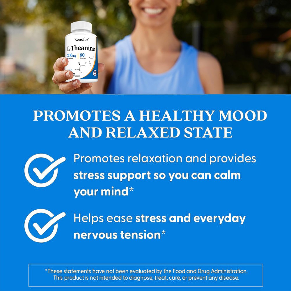 L-Theanine Promote Relaxation Support Stress Supplement Mind Health 120 Capsules